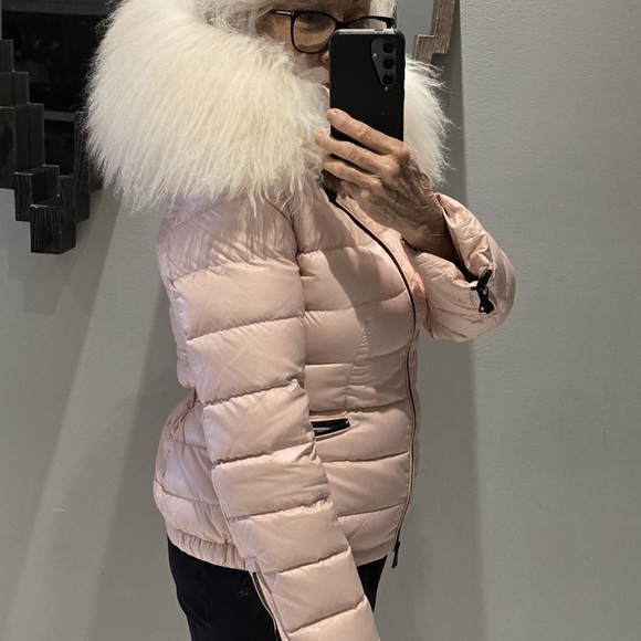 Moncler Pink vintage Puffer Jacket with Fur Hood - Picture 12 of 14